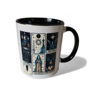 Mystic Tarot Tasse – Symbole der Nacht und des Gleichgewichts